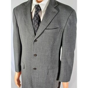 Donna Karan New York Suit Mens 40R Gray 2 Piece 3 Button Made In Italy Classic
